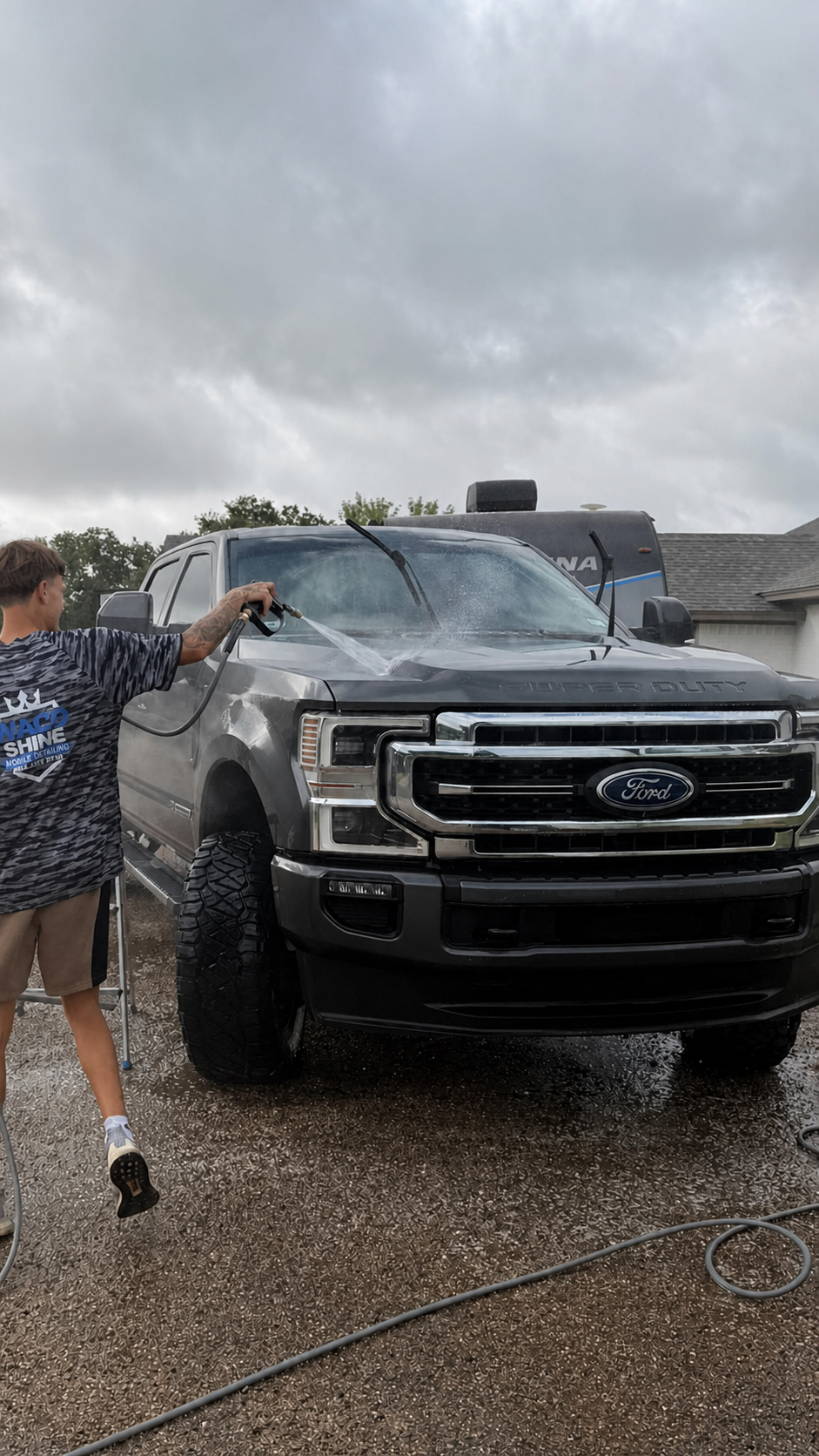 Waco Shine mobile detailing a clean Ford Super Duty