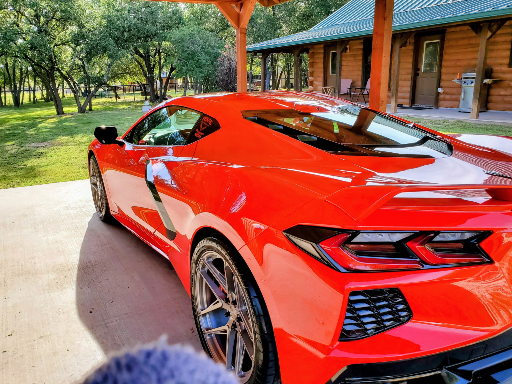 Red Corvette clean after its Waco Shine detail
