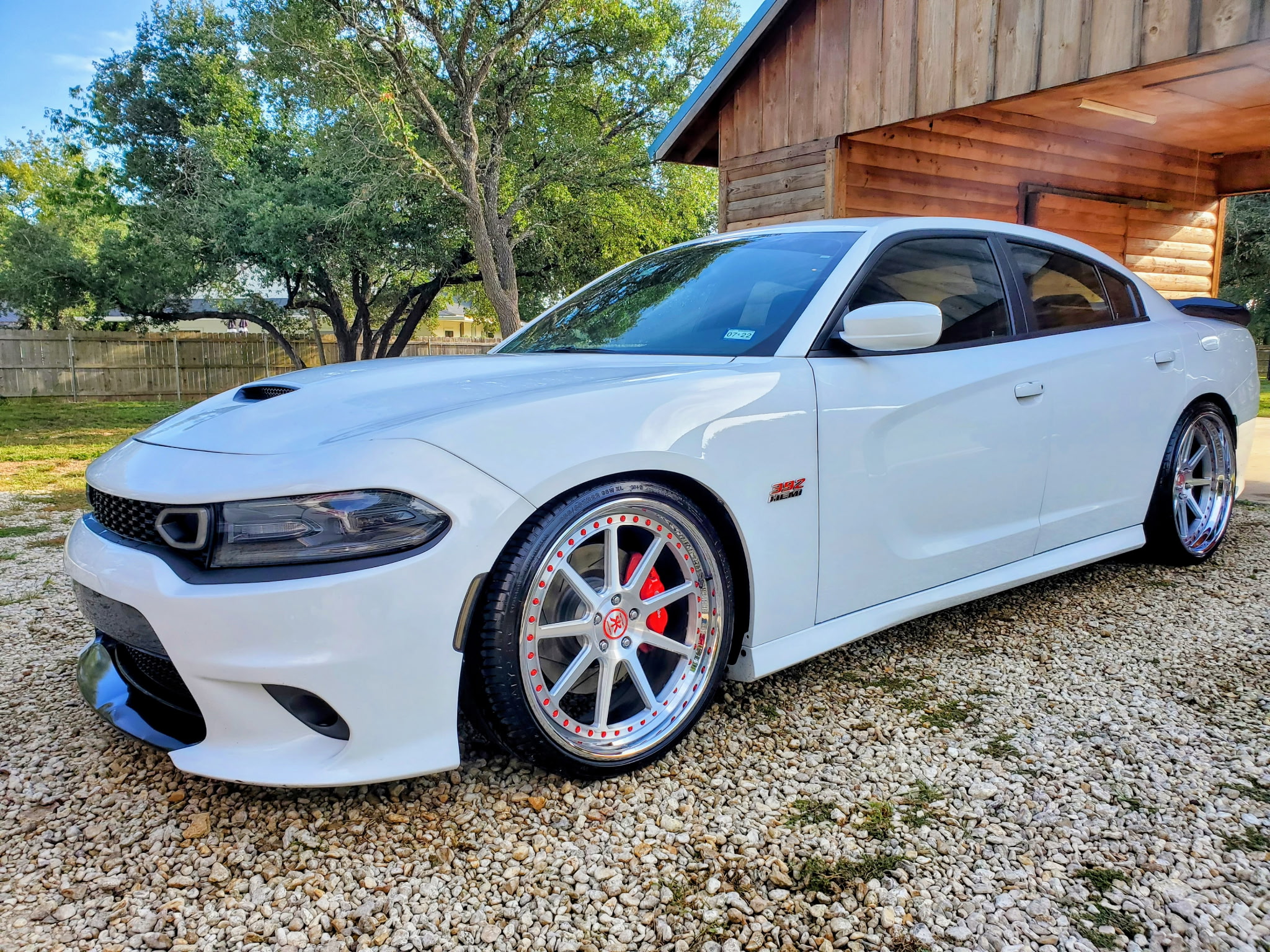 White Charger clean after its Waco Shine detail